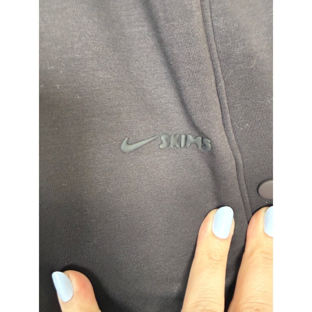 NikeSKIMS Matte Tricot Pants Women's Small Side Snap Wide Leg Dark Roast New - Picture 5 of 11